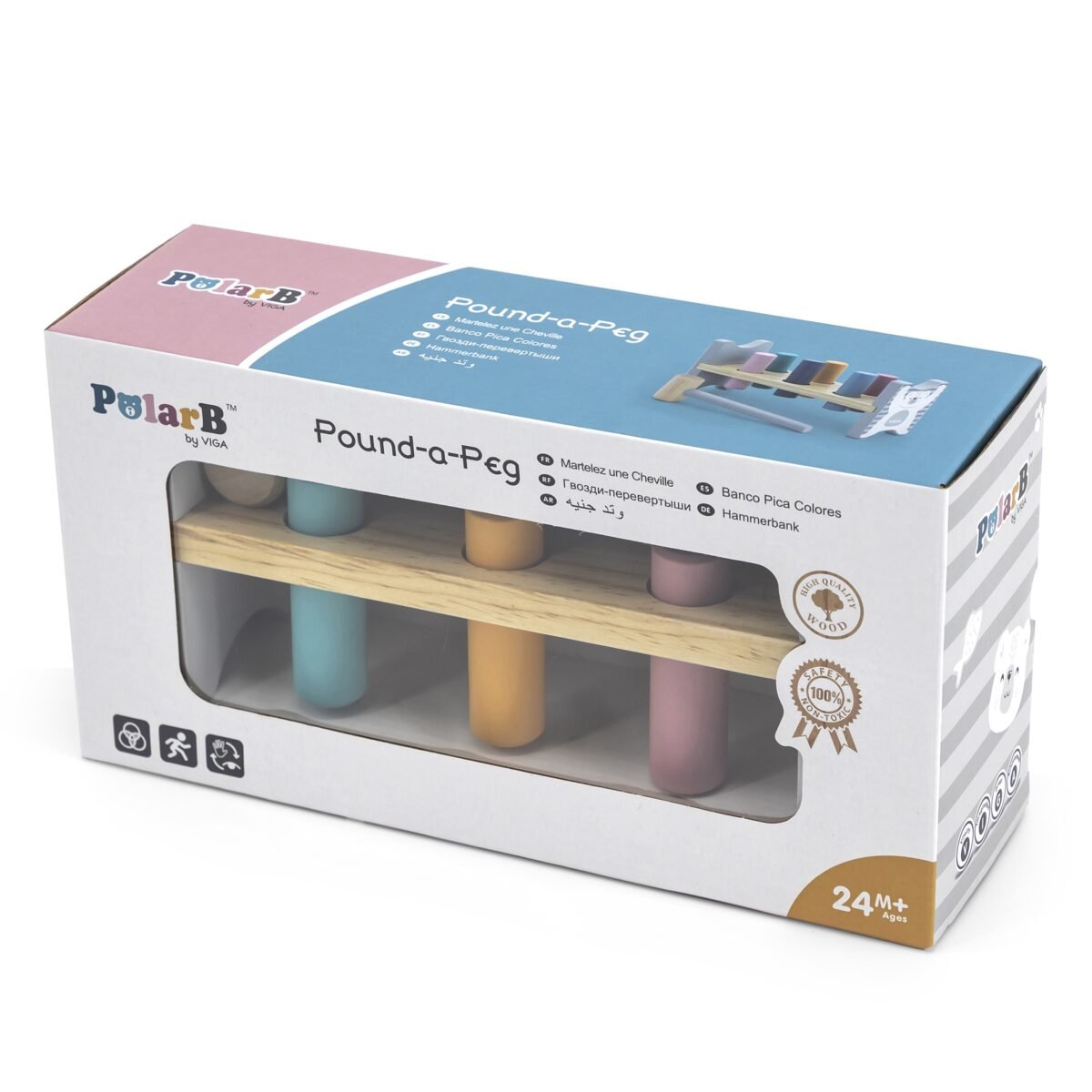 Medinis spalvotas kalimo staliukas su plaktuku – Paveikslėlis 9