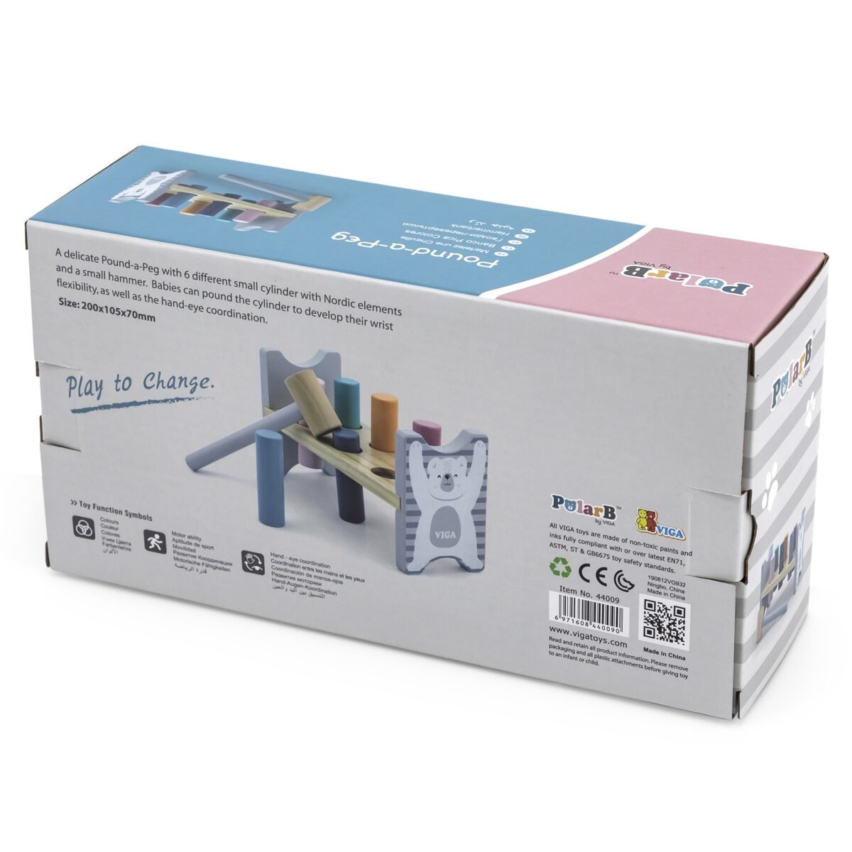 Medinis spalvotas kalimo staliukas su plaktuku – Paveikslėlis 10