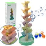 Medinis spiralinis rutuliukų bokštas su garsais