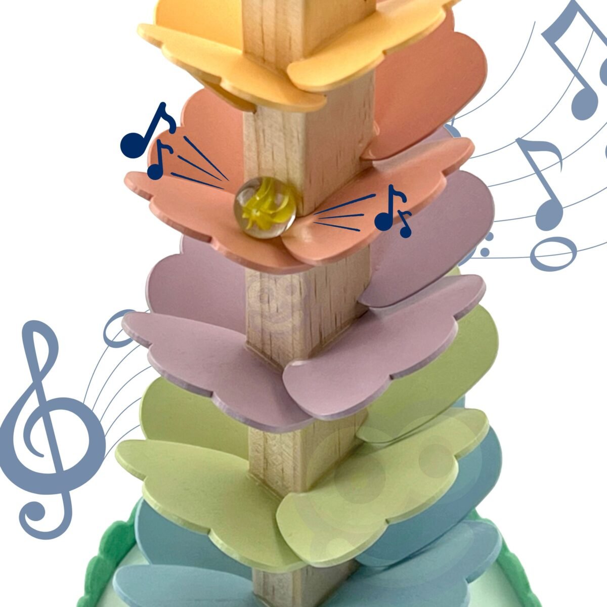 Medinis spiralinis rutuliukų bokštas su garsais – Paveikslėlis 6