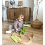 Medinis traukinio rinkinys su formų rūšiuokle, 40 detalių – Paveikslėlis 6