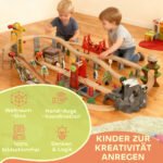 Medinis 100 dalių traukinukų rinkinys su magnetiniu kranu – Paveikslėlis 4
