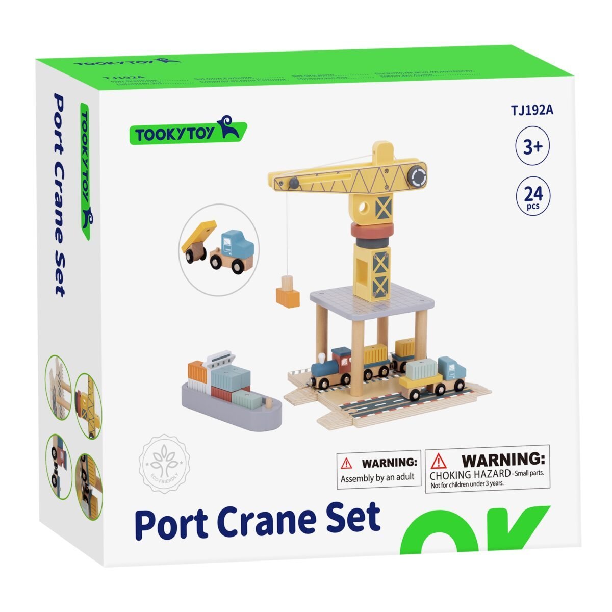 Medinis uosto rinkinys su kranu ir transporto priemonėmis – Paveikslėlis 12