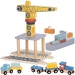 Medinis uosto rinkinys su kranu ir transporto priemonėmis