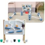 Medinis vandens ir smėlio žaidimų stovas su priedais – Paveikslėlis 2