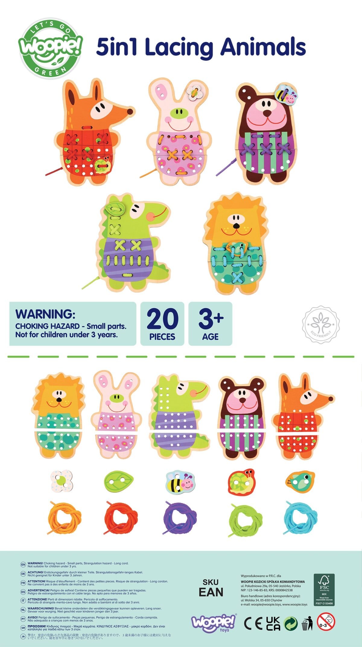 Medinis varstymo rinkinys su penkiais gyvūnėliais – Paveikslėlis 16