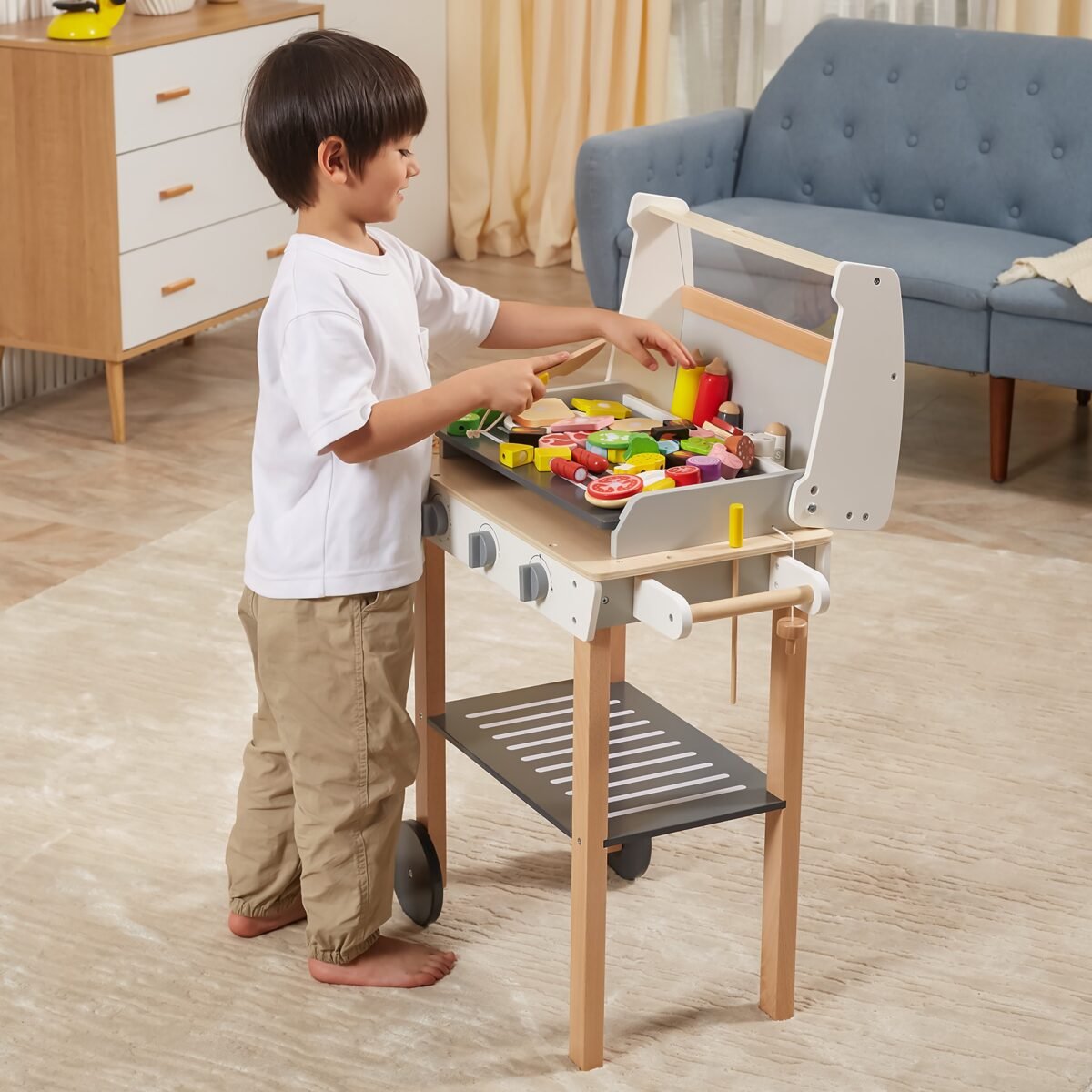 Medinis žaidimų grilis vaikams su 47 priedais – Paveikslėlis 2