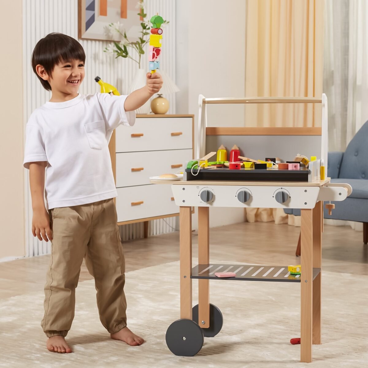 Medinis žaidimų grilis vaikams su 47 priedais – Paveikslėlis 5