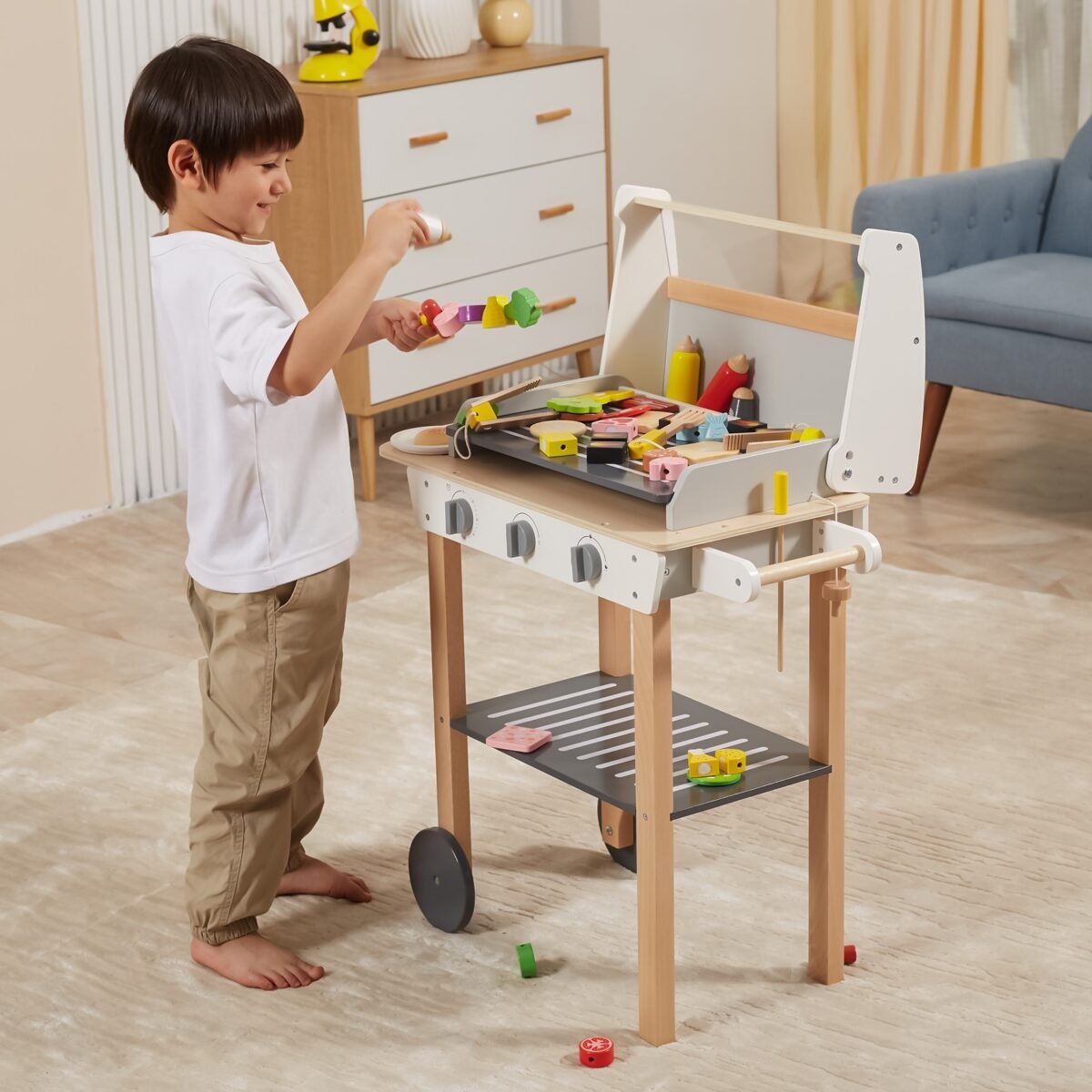 Medinis žaidimų grilis vaikams su 47 priedais – Paveikslėlis 7