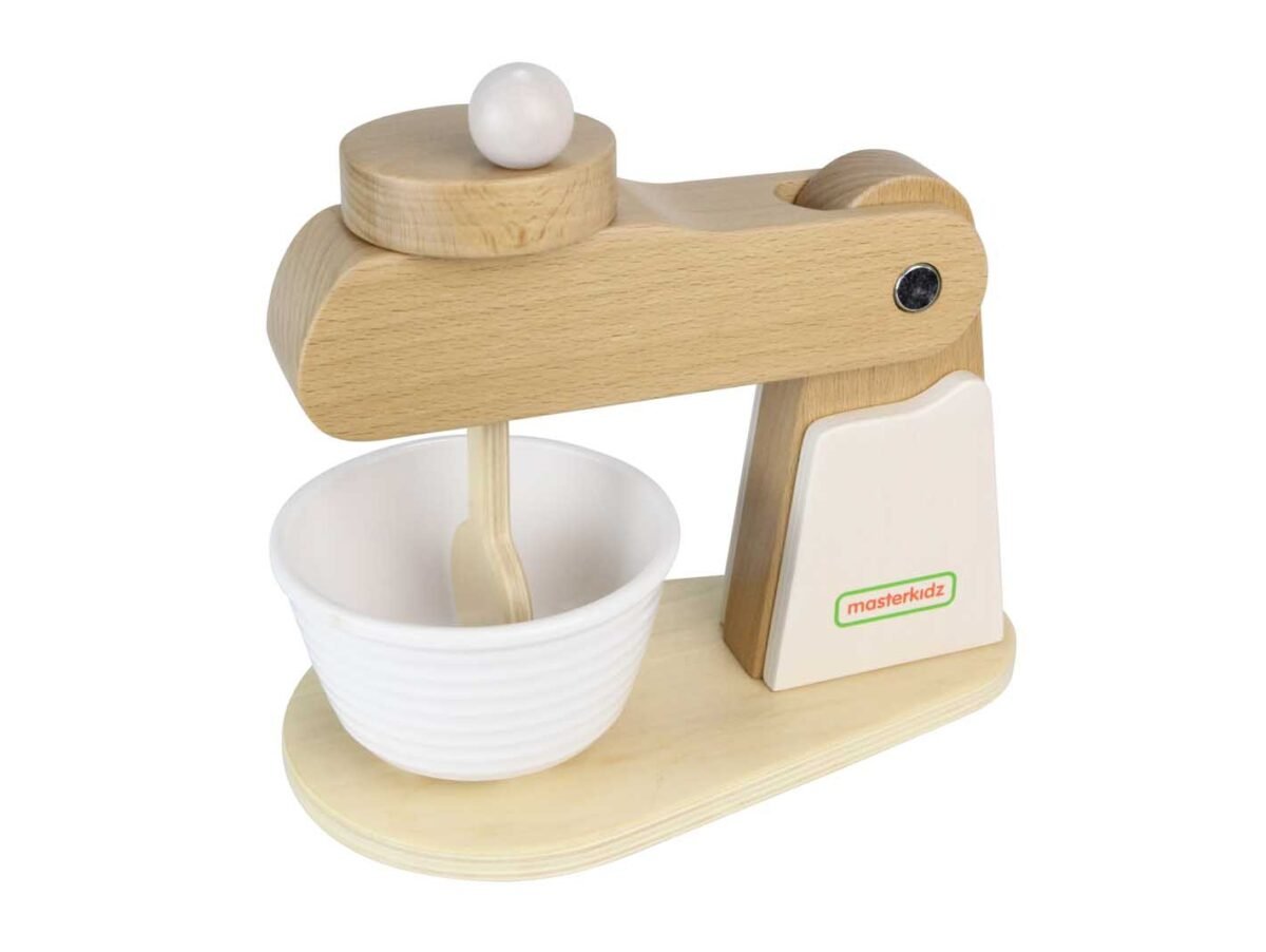 Medinis žaislinis mikseris virtuvėlei – Paveikslėlis 2