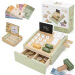 Medinis žalias kasos aparatas su priedais