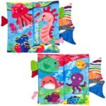 Medžiaginė šlamanti knygelė su jūros gyvūnų uodegėlėmis – Paveikslėlis 2