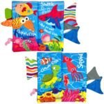 Medžiaginė šlamanti knygelė su jūros gyvūnų uodegėlėmis – Paveikslėlis 3