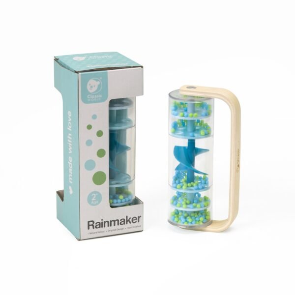 Mėlyna medinė lietaus lazdelė