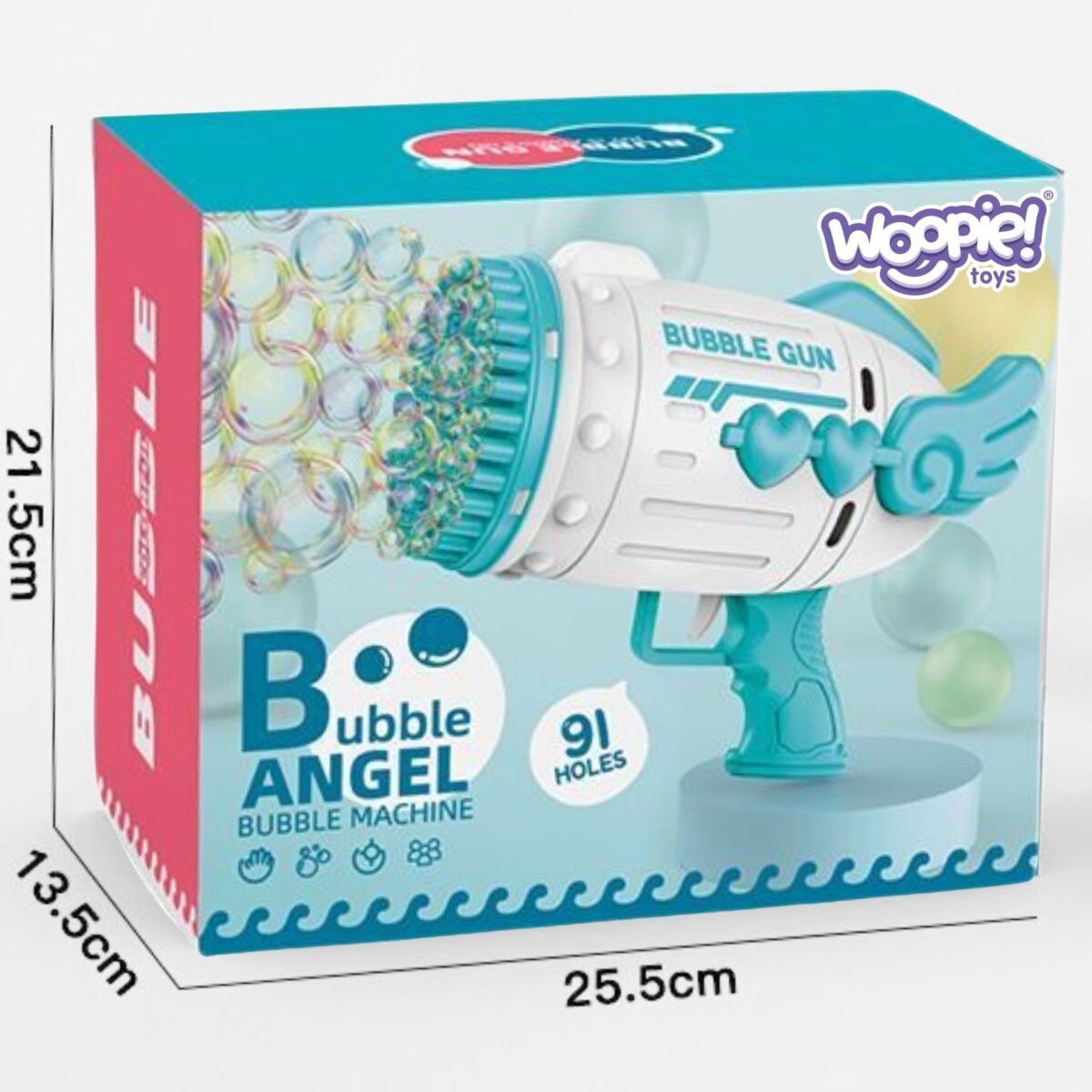 Mėlynas 91 angos muilo burbulų pistoletas su LED ir skysčiu – Paveikslėlis 5