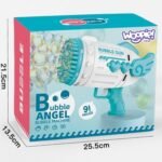 Mėlynas 91 angos muilo burbulų pistoletas su LED ir skysčiu – Paveikslėlis 5