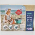 Mėlynas silikoninis sulankstomas kibirėlis su grėbliuku ir kastuvėliu – Paveikslėlis 11