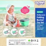 Mėlynas silikoninis sulankstomas kibirėlis su grėbliuku ir kastuvėliu – Paveikslėlis 12