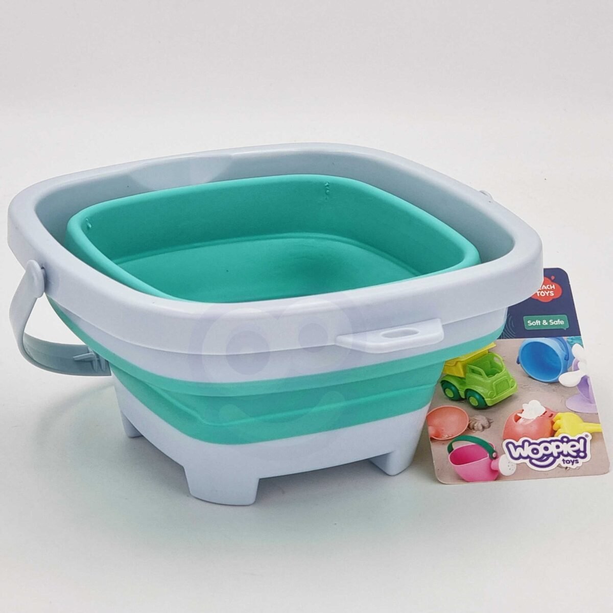 Mėlynas sulankstomas silikoninis kvadratinis smėlio kibirėlis – Paveikslėlis 2