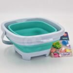 Mėlynas sulankstomas silikoninis kvadratinis smėlio kibirėlis – Paveikslėlis 2