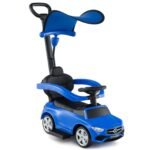 Mercedes-Benz 3-in-1 paspiriamas automobilis su stūmimo rankena (Mėlyna)