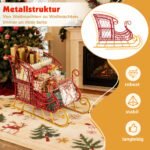 Metalinės dekoratyvinės Kalėdų rogės su dviaukšte saugykla (Raudona) – Paveikslėlis 4
