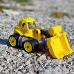 Mini krautuvas smėliui su minkštais ratukais