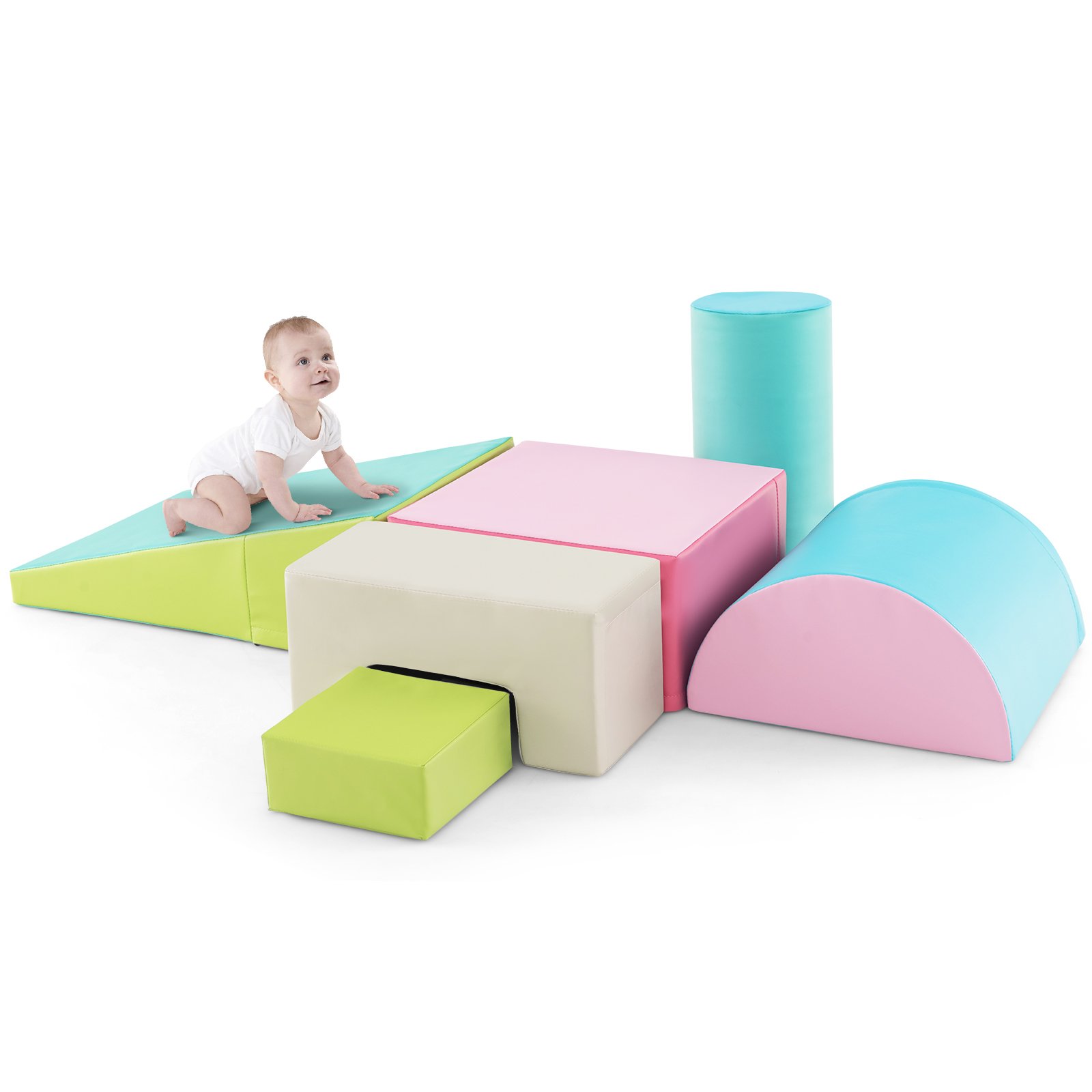 Minkštų putų blokelių kopinėjimo ir žaidimų rinkinys (6 vnt.) (Žalia)