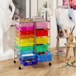 Mobilus 10 stalčių vežimėlis su chromuotu rėmu (Spalvota) – Paveikslėlis 3