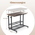 Mobilus reguliuojamo aukščio stalas su pakreipiamu stalviršiu (Kaimiška ruda) – Paveikslėlis 2