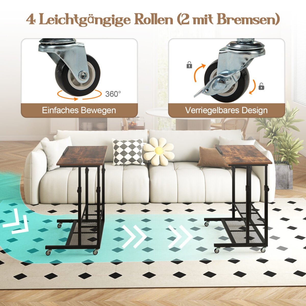 Mobilus reguliuojamo aukščio stalas su pakreipiamu stalviršiu (Kaimiška ruda) – Paveikslėlis 4