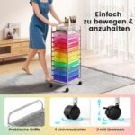 Mobilus vežimėlis su 10 stalčių ir chromuotu rėmu (Įvairiaspalvė)
