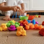 Montessori edukacinis spalvų rūšiuoklis su transporto priemonėmis, 44 dalių