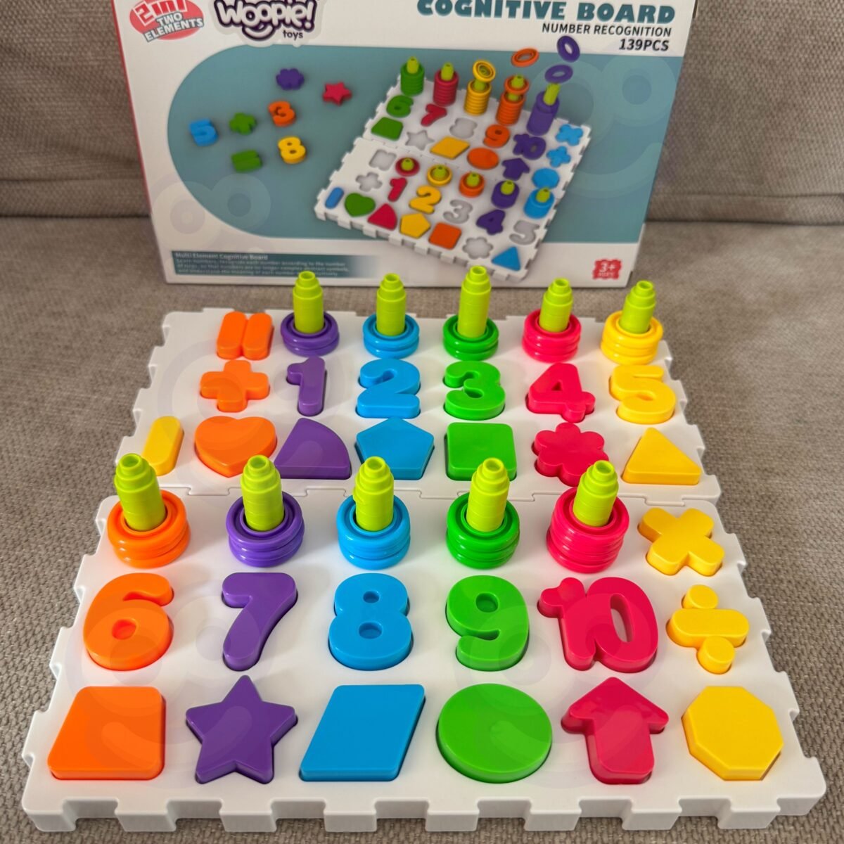 Montessori lavinamoji dėlionė su raidėmis, skaičiais ir formomis, 139 dalių – Paveikslėlis 5