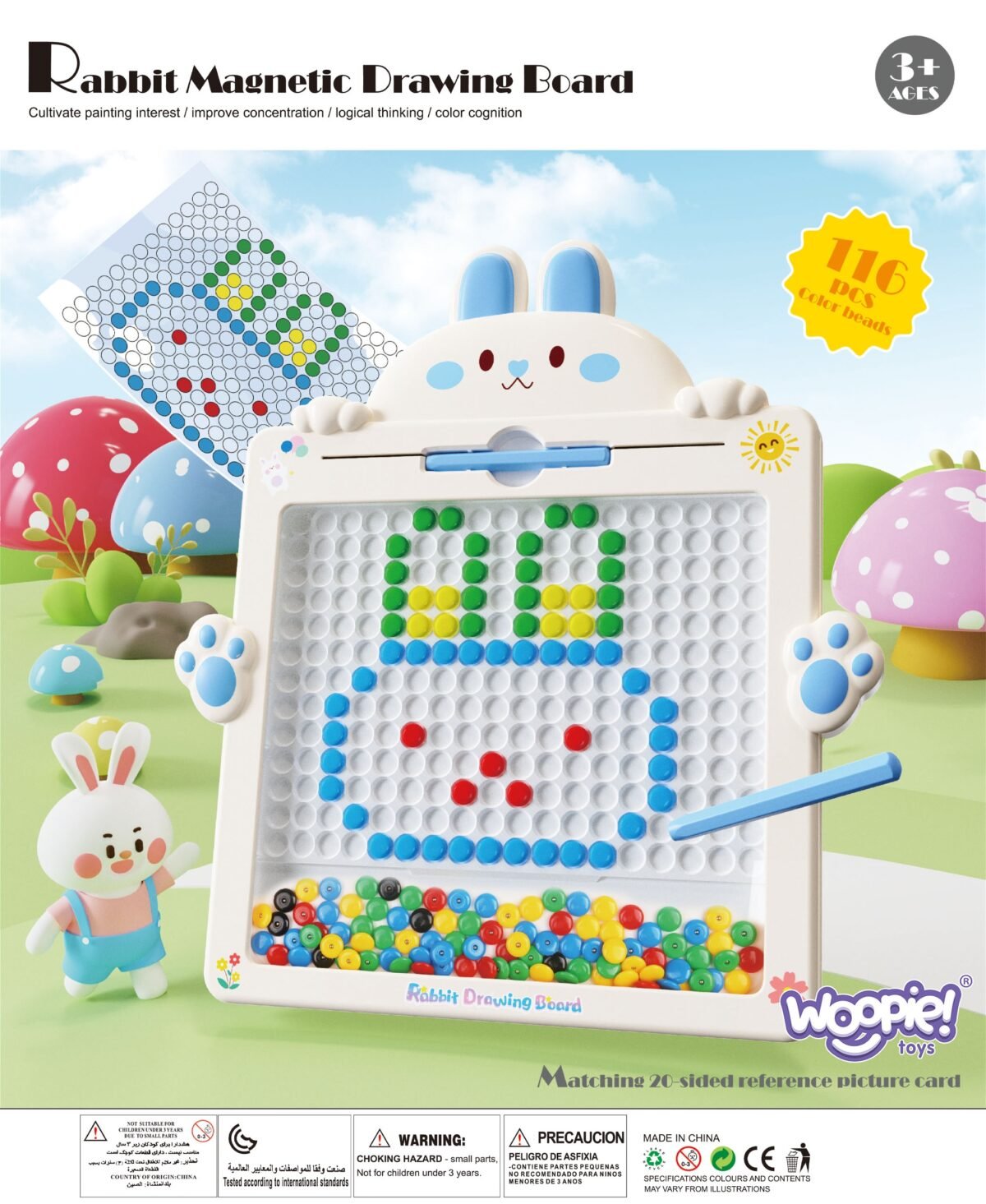 Montessori magnetinė lenta vaikams zuikučio tema – Paveikslėlis 13