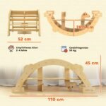 Montessori medinė laipiojimo arka „Dvi viename“, skirta 2-4 metų vaikams