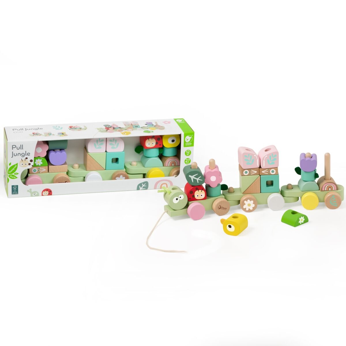 Montessori medinis traukiamas vikšras-dėlionė – Paveikslėlis 8