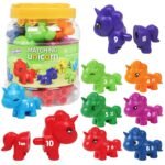 Montessori vienaragių rinkinys su skaičiais ir spalvomis