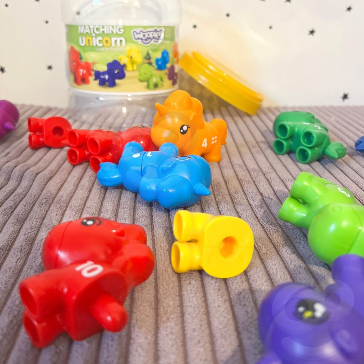 Montessori vienaragių rinkinys su skaičiais ir spalvomis, 13 dalių – Paveikslėlis 7