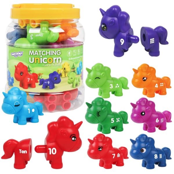 Montessori vienaragių rinkinys su skaičiais ir spalvomis