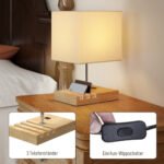 Naktinė lempa su USB jungtimis ir daiktų skyreliais – Paveikslėlis 5