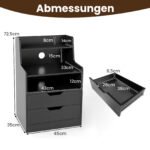 Naktinis staliukas su LED apšvietimu ir įkrovimo stotele (Juoda) – Paveikslėlis 2