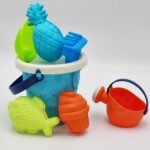 Neoninis smėlio žaislų rinkinys su vežimėliu, 9 dalių – Paveikslėlis 3