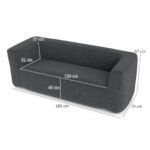 Nešiojama dviguba pripučiama sofa su nuimamu užvalkalu (Pilka)