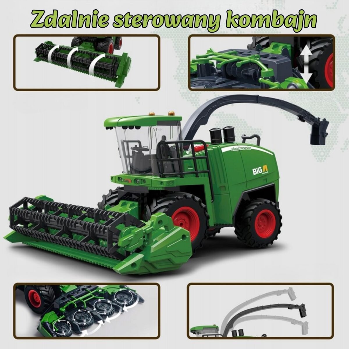 Nuotoliniu pulteliu valdomas kombainas 1:24 su šviesa, garsu ir dūmais – Paveikslėlis 3