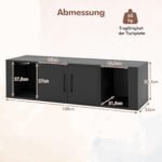 Pakabinama spintelė-stalas su dviem durimis ir atvirais skyriais (Juoda) – Paveikslėlis 2