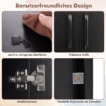 Pakabinama spintelė-stalas su dviem durimis ir atvirais skyriais (Juoda) – Paveikslėlis 3