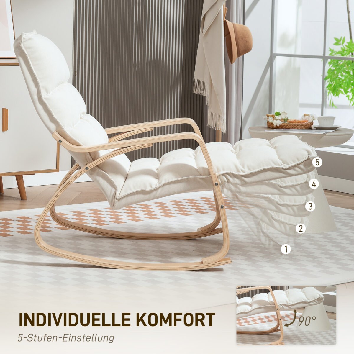 Paminkštintas supamasis krėslas su reguliuojama kojų atrama – Paveikslėlis 5