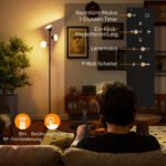 Pastatomas šviestuvas su 3 reguliuojamomis galvutėmis, RGB spalvų keitimu ir pritemdymu – Paveikslėlis 7