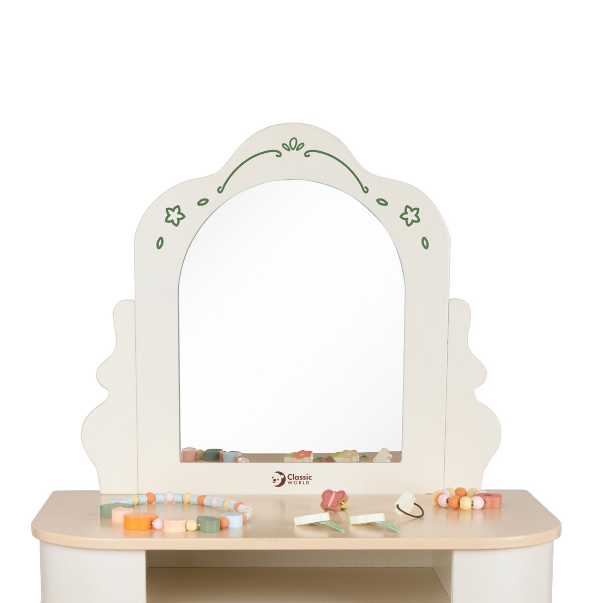 Medinis tualetinis staliukas su veidrodžiu, kėdute ir aksesuarais – Paveikslėlis 3